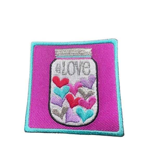 NEW Jar of Hearts 4 Love Valentines Day 2.5" Embroidery Patch Badge Multicolor - Picture 1 of 2